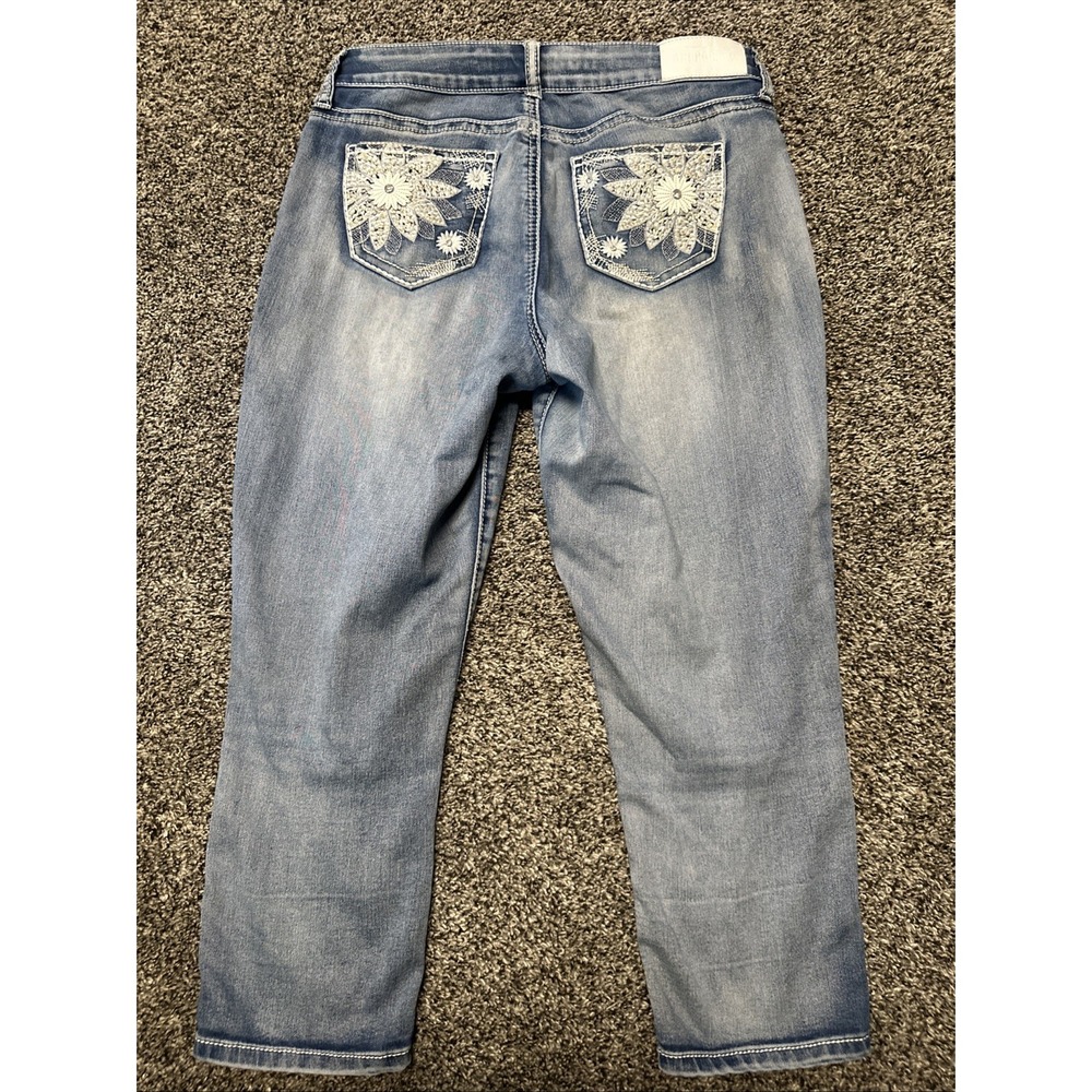 Hydraulic Jeans Woman's Size 6 Nolita Mid Rise Curvy Capri Stretch 30x23 - Picture 3 of 7